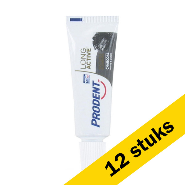 Prodent Aanbieding: 12x Prodent Long Active Charcoal tandpasta mini (16 ml)  SPR00062 - 1