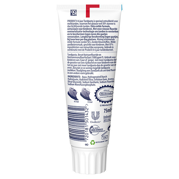 Prodent Aanbieding: Prodent Kids Super Mario Tandpasta 0-6 Jaar (12 tubes - 75 ml)  SPR00072 - 2