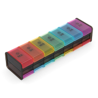 Q-Master Pillendoos | 7 dagen, 2 vakken | Drukknop & Grote vakken (Ochtend/Avond)