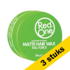 Aanbieding: 3x RedOne Haarwax Green Matt (150 ml) SRE00118 - 1