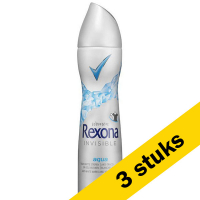 Rexona Aanbieding: 3x Rexona deodorant spray Invisible Aqua (200 ml)  SRE00137