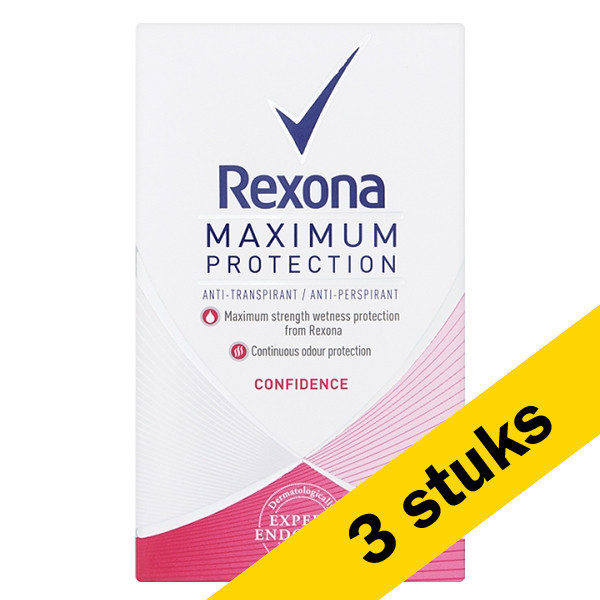 Rexona Aanbieding: 3x Rexona deodorant stick Maximum Protection Confidence (45 ml)  SRE00148 - 1