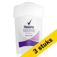 Rexona Aanbieding: 3x Rexona deodorant stick Maximum Protection Sensitive (45 ml)  SRE00146