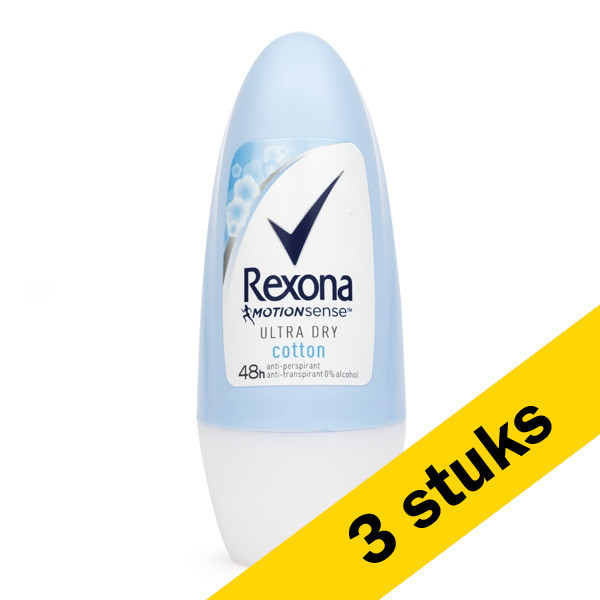 Aanbieding: 3x Rexona deoroller Ultra Dry Cotton (50 ml) SRE00093 - 1