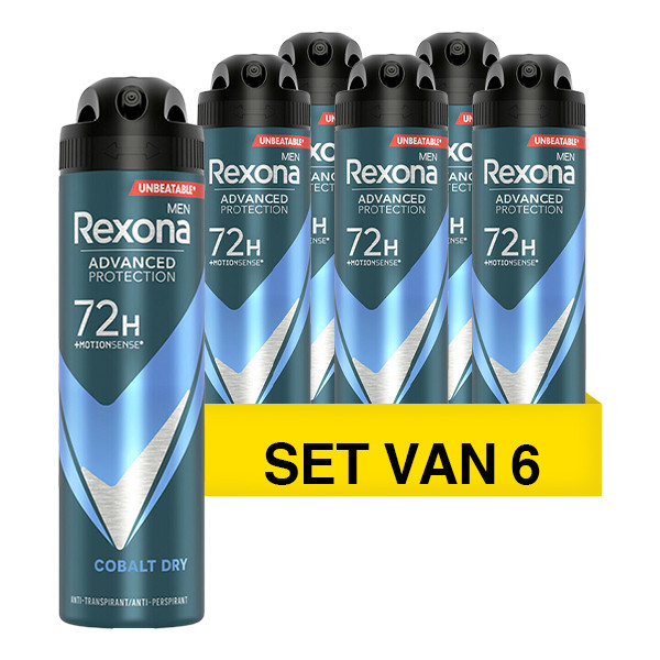 Rexona Aanbieding: 6x Rexona deodorant spray Dry Cobalt for men (150 ml)  SRE00257 - 1