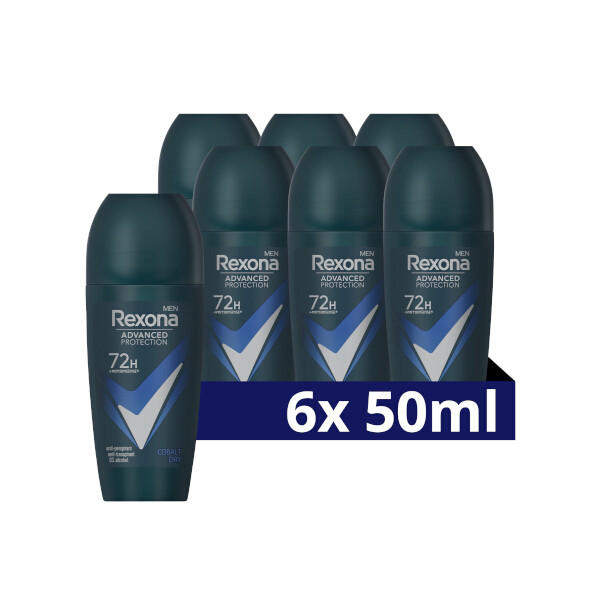 Aanbieding: Rexona Men Advanced Protection 72h Deodorant Roller Cobalt Dry​ (6 stuks à 50 ml) SRE00381 - 1