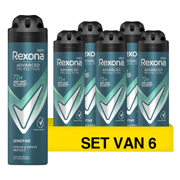 Aanbieding: Rexona Men 72H Sensitive Deodorant (6 stuks - 150 ml