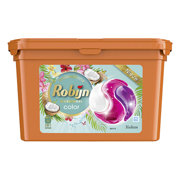 Robijn 3-in-1 wasmiddel capsules Kokos (15 wasbeurten)  SRO05005 - 1