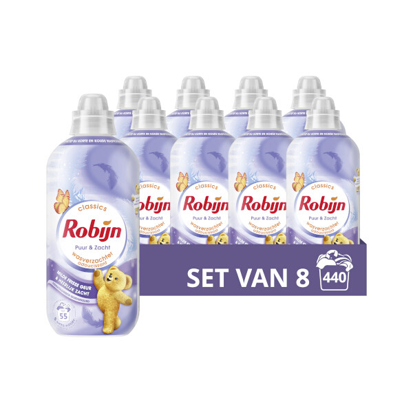 Aanbieding:Robijn Classics Puur & Zacht ​Wasverzachter (8 stuks - 440 wasbeurten) SRO05373 - 1