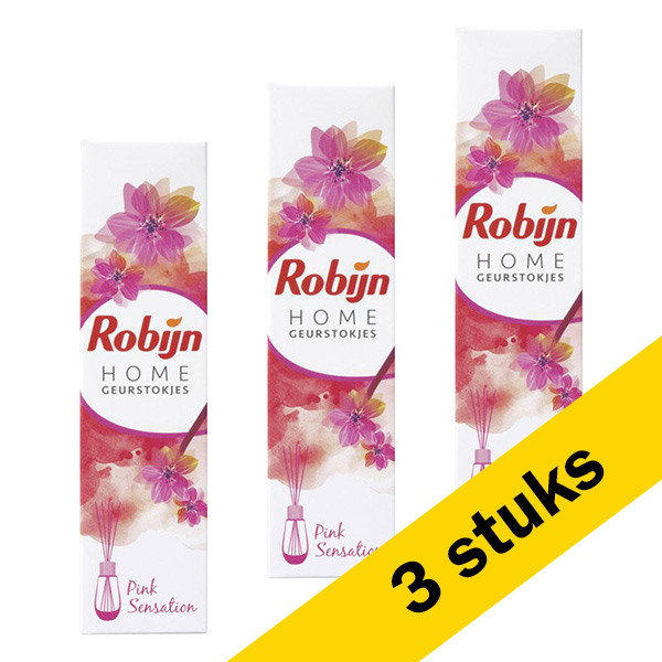 Nevelig verzekering Ongeldig Aanbieding: 3x Robijn Home geurstokjes Pink Sensation (45 ml) Robijn  123schoon.nl