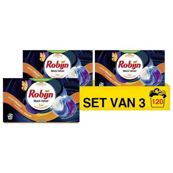 Robijn Aanbieding: Robijn 3-in-1 Black Velvet wascapsules (3 dozen - 120 wasbeurten)  SRO05188 - 1