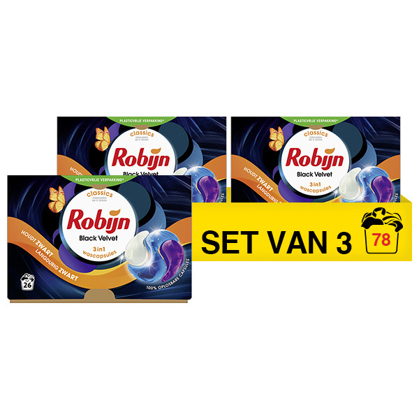 Robijn Aanbieding: Robijn 3-in-1 Black Velvet wascapsules (3 dozen - 78 wasbeurten)  SRO05202 - 1
