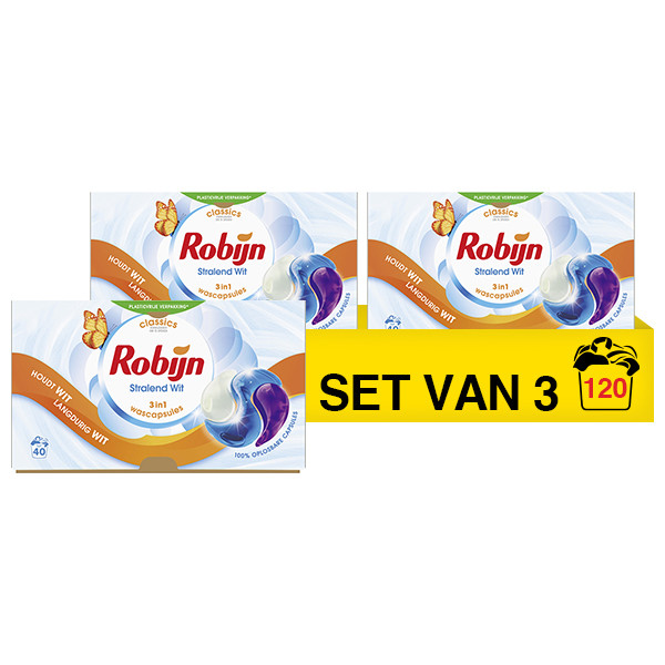 Robijn Aanbieding: Robijn 3-in-1 Wascapsules Stralend Wit (3 dozen - 120 wasbeurten)  SRO05194 - 1