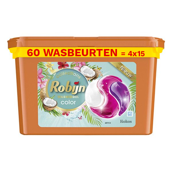 Robijn Aanbieding: Robijn 3-in-1 wasmiddel capsules Kokos (60 wasbeurten)  SRO05006 - 1
