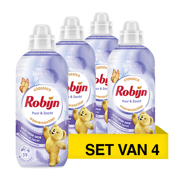 Aanbieding: Robijn Classics Wasverzachter Puur & Zacht 780 ml (4 flessen - 156 wasbeurten) SRO05447 - 2