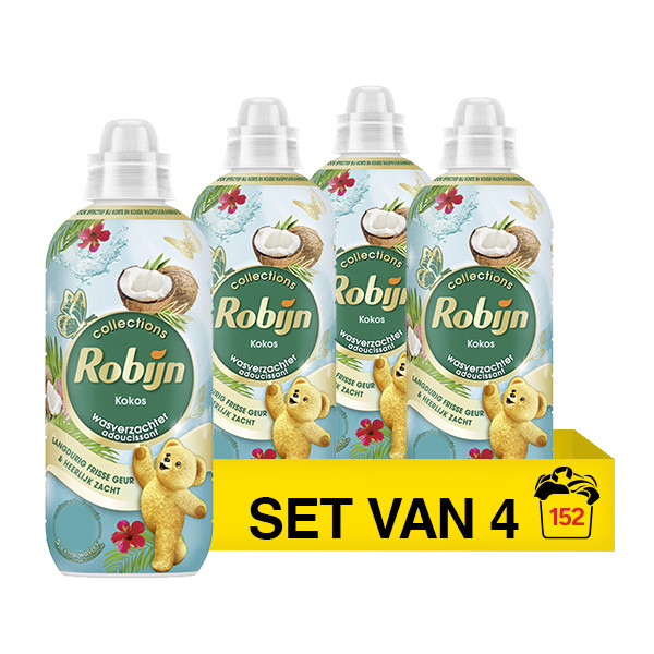 Aanbieding: Robijn Collections Wasverzachter Kokos Sensation 765 ml (4 flessen - 152 wasbeurten) SRO05452 - 1