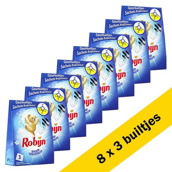 Robijn Aanbieding: Robijn Geurbuiltjes Kastverfrisser Morgenfris (8 dozen - 3 stuks)  SRO05129 - 1