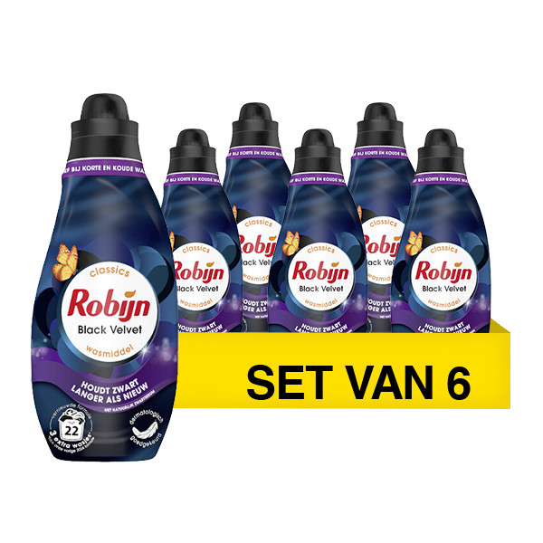 Aanbieding: Robijn Klein & Krachtig Black Velvet Vloeibaar Wasmiddel 665 ml (6 flessen - 132 wasbeurten) SRO05440 - 2