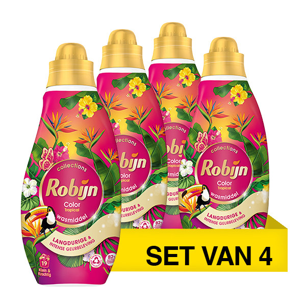 Aanbieding: Robijn Klein & Krachtig Color Tropical Vloeibaar Wasmiddel 665 ml (4 flessen - 76 wasbeurten) SRO05434 - 2