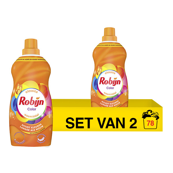 Aanbieding: Robijn Klein & Krachtig Color Vloeibaar Wasmiddel 1190 ml (2 flessen - 78 wasbeurten) SRO05430 - 1