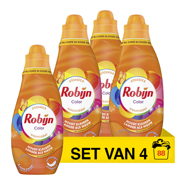 Aanbieding: Robijn Klein & Krachtig Color Vloeibaar Wasmiddel 665 ml (4 flessen -  88 wasbeurten) SRO05428 - 1