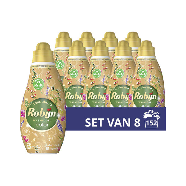 Robijn Aanbieding: Robijn Klein & Krachtig Vloeibaar Wasmiddel Bohemian Blossom 665 ml (8 flessen - 152 wasbeurten)  SRO05114 - 1