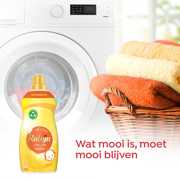 Robijn Aanbieding: Robijn Klein & Krachtig Vloeibaar Wasmiddel Color Zwitsal 1190 ml (4 flessen - 136 wasbeurten)  SRO05176 - 3
