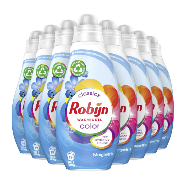 Aanbieding: Robijn Klein & Krachtig Vloeibaar Wasmiddel Morgenfris 665 ml (8 flessen - 152 wasbeurten) SRO00537 - 2