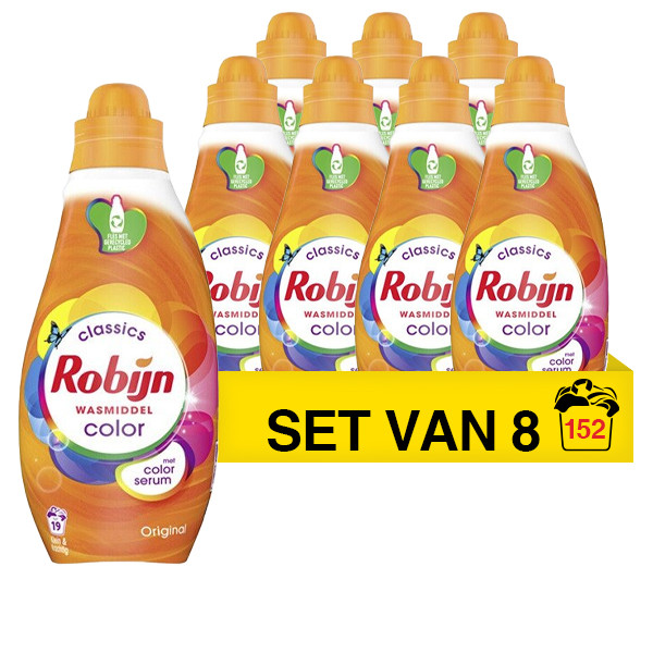 Aanbieding: Robijn Klein & Krachtig Vloeibaar Wasmiddel Color 665 Ml (8  Flessen - 152 Wasbeurten) Robijn 123Schoon.Nl