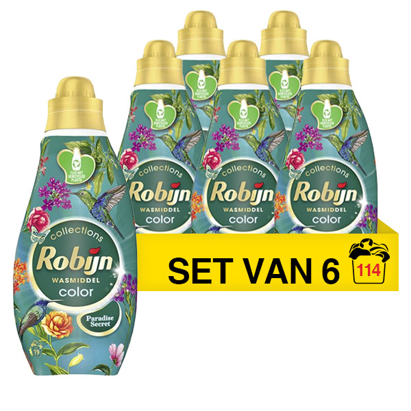 Robijn Aanbieding: Robijn Klein & Krachtig vloeibaar wasmiddel Color Paradise Secret 665 ml (6 flessen - 114 wasbeurten)  SRO05076 - 1