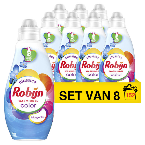 Robijn Aanbieding: Robijn Klein & Krachtig vloeibaar wasmiddel Morgenfris (8 flessen - 152 wasbeurten)  SRO00537 - 1