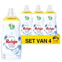 Robijn Aanbieding: Robijn Klein & Krachtig vloeibaar wasmiddel Stralend Wit 1190 ml (4 flessen - 136 wasbeurten)  SRO05110