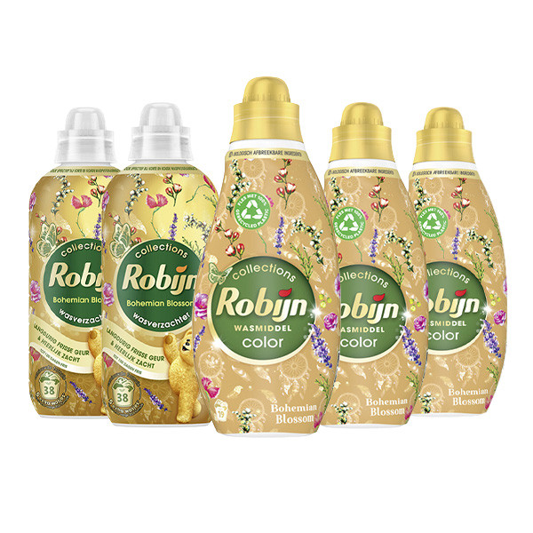 Aanbieding: Robijn Perfect Match Wasmiddel & Wasverzachter Bohemian Blossom (5 flessen - 57 wasbeurten) SRO05473 - 2