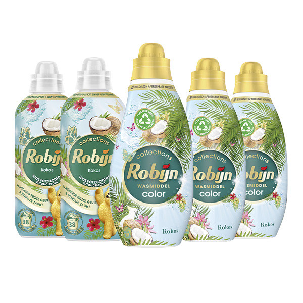 Aanbieding: Robijn Perfect Match Wasmiddel & Wasverzachter Kokos Sensation (5 flessen - 57 wasbeurten) SRO05475 - 2