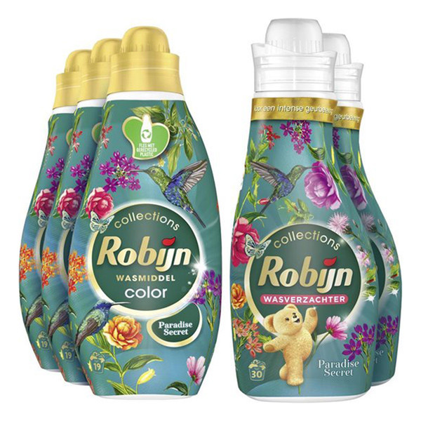 Robijn Aanbieding: Robijn Perfect Match Wasmiddel & Wasverzachter Paradise Secret (5 flessen - 57 wasbeurten)  SRO05095 - 1