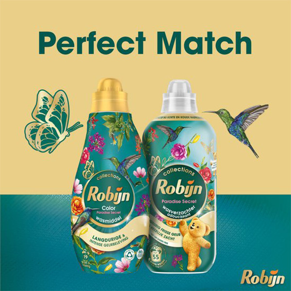 Aanbieding: Robijn Perfect Match Wasmiddel & Wasverzachter Paradise Secret (5 flessen - 57 wasbeurten) SRO05470 - 2
