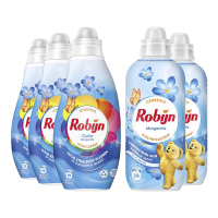 Aanbieding: Robijn Perfect Match Wasmiddel & Wasverzachter Stralend Wit Jasmijn en Sandelhout (5 flessen - 66 wasbeurten) SRO05466