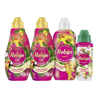 Aanbieding: Robijn Perfect Match Wasmiddel, Wasverzachter & Wasparfum Tropical (4 flessen - 38 wasbeurten) SRO05463