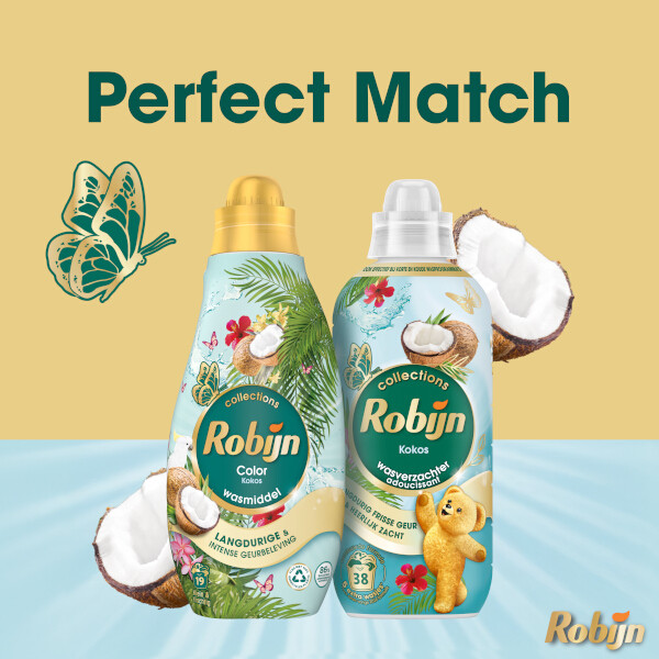 Aanbieding: Robijn Perfecte Match Wasmiddel & Wasverzachter Kokos (5 flessen - 60 wasbeurten) SRO05231 - 3