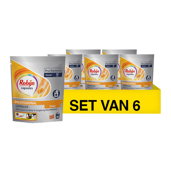 Robijn Aanbieding: Robijn Professional Wasmiddelcapsules Color  (6 stuks - 276 wasbeurten)  SRO05221 - 1