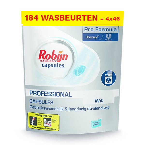 Aanbieding: Robijn Professional Wit wasmiddel capsules (184 wasbeurten) SRO00225 - 1