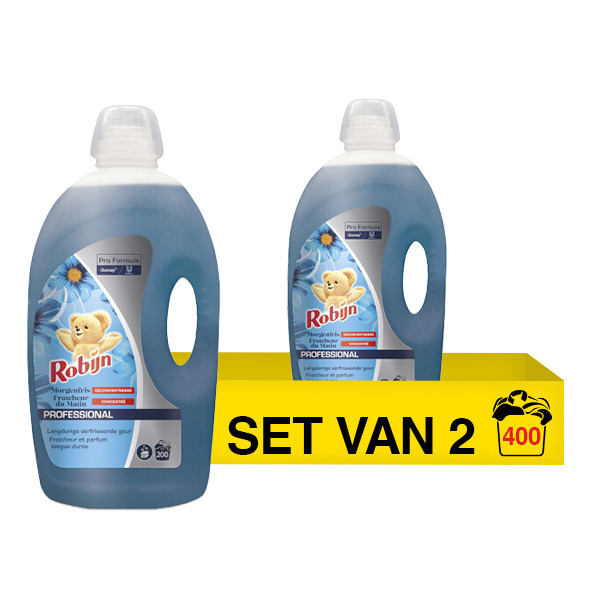 Aanbieding: Robijn Professional wasverzachter Morgenfris 5 liter (2 flessen - 400 wasbeurten) SRO05012 - 1