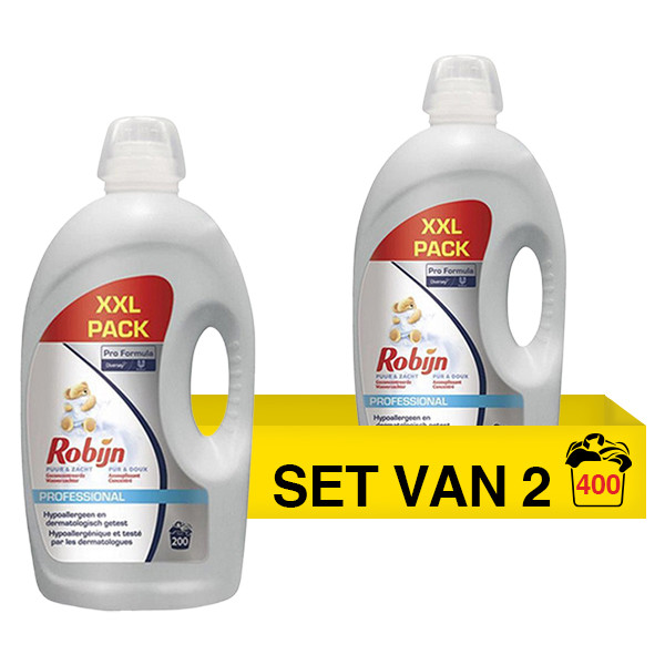Aanbieding: Robijn Professional wasverzachter Puur & Zacht 5 liter (2 flessen - 400 wasbeurten) SRO05014 Aanbieding: Robijn Professional wasverzachter Puur & Zacht 5 liter (2 flessen - 400 wasbeurten) SRO05014 - 1