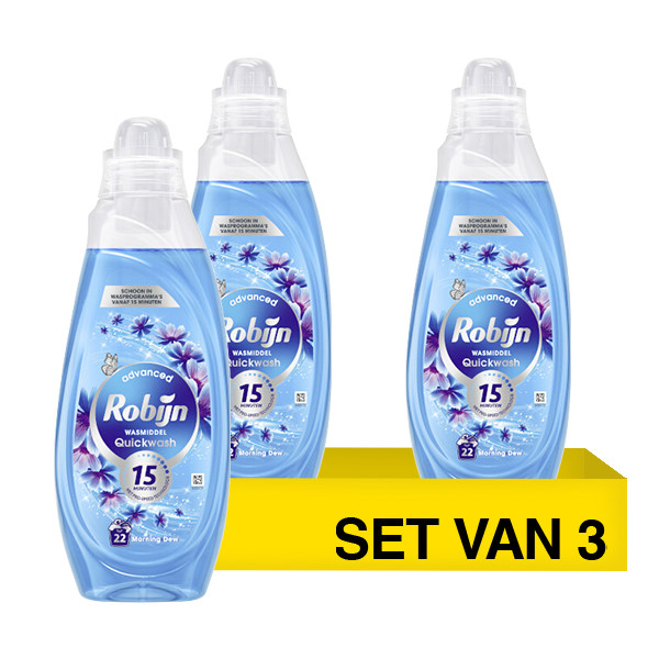 Aanbieding: Robijn Quickwash Vloeibaar Wasmiddel Morning Dew 837 ml (3 flessen - 66 wasbeurten) SRO05419 - 2