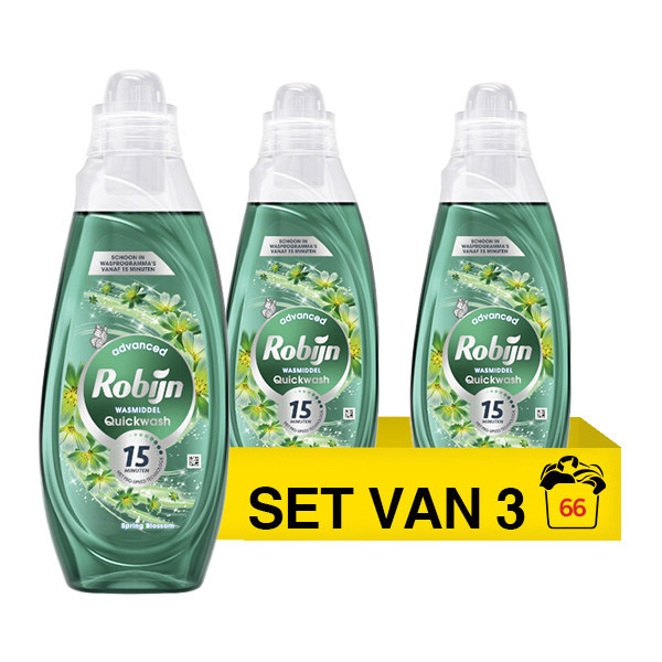 Aanbieding: Robijn Quickwash Vloeibaar Wasmiddel Spring Blossom 837 ml (3 flessen - 66 wasbeurten) SRO05421 - 1