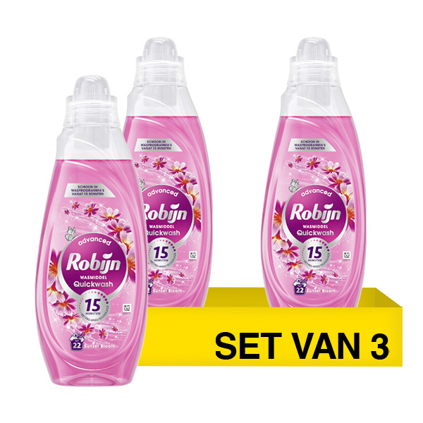 Aanbieding: Robijn Quickwash Vloeibaar Wasmiddel Spring Blossom 837 ml (3 flessen - 66 wasbeurten) SRO05421 - 2