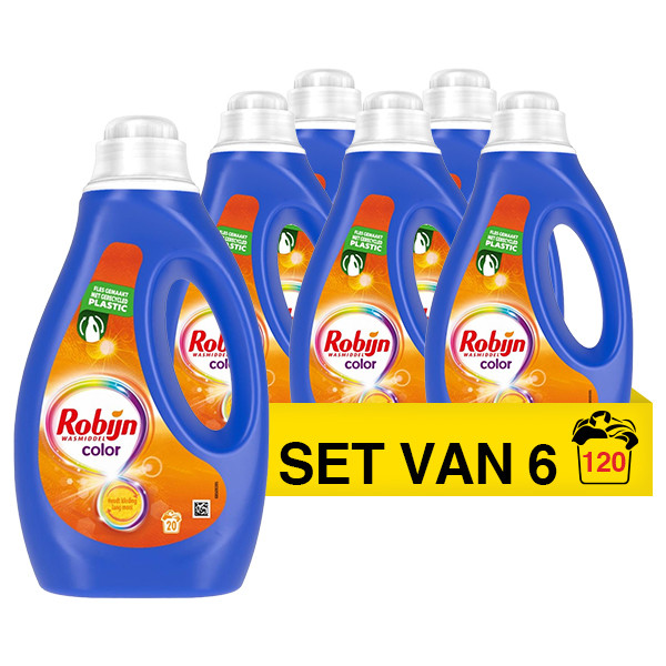 Robijn Aanbieding: Robijn Vloeibaar Wasmiddel Color 1000 ml (6 flessen - 120 wasbeurten)  SRO05178 - 1