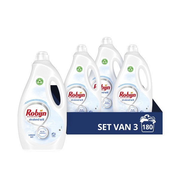 Robijn Aanbieding: Robijn Vloeibaar Wasmiddel Stralend Wit 3000 ml (3 flessen - 180 wasbeurten)  SRO00120 - 1