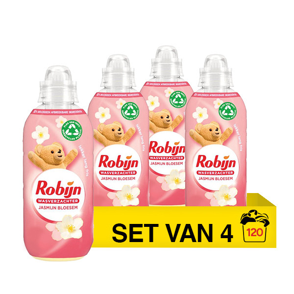 Aanbieding: Robijn Wasverzachter Jasmijn Bloesem 604 ml (4 flessen - 120 wasbeurten) SRO05457 - 1