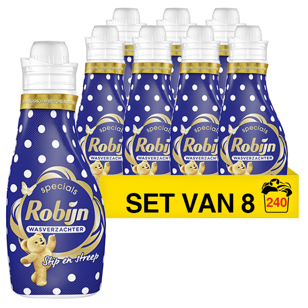 Robijn Aanbieding: Robijn Wasverzachter Stip & Streep 750 ml (8 flessen - 240 wasbeurten)  SRO05101 - 1